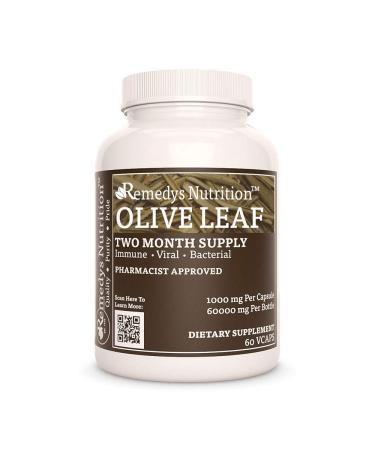 Remedy's nutrition Olive Leaf (Olea Europea) 1,000mg per Capsule/60,000mg per Bottle/Vegan Caps - Buy Online on GoSupps.com