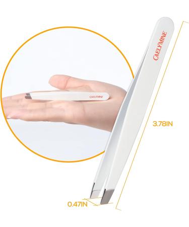 CAELYMINE Precision Tweezers for Eyelashes and Facial Hair Removal - Stainless Steel, White - Women & Men - Buy Online on GoSupps.com