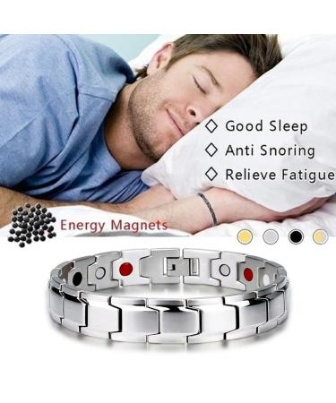 AMZLORD Ultrastarkes Titan Magnetic Arm Band | Weight Loss Bracelet for Men & Women | Anti-Fatigue Titanium Steel Magnet Bracelet (Silver) - Buy Online on GoSupps.com