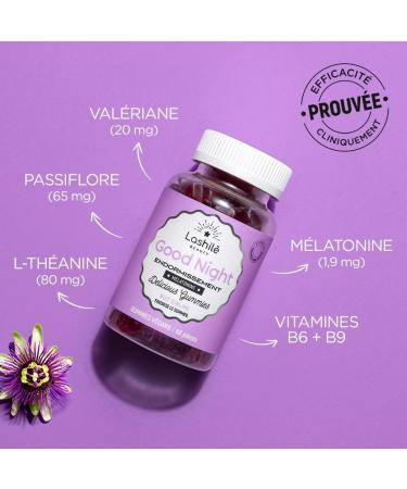 Lashil Beauty - Good Night - Food Supplements - Fast Sleep and Sleep - Proven Effectiveness - Made in France - Melatonin 1.9mg - 60 Gummies - Buy Online on GoSupps.com