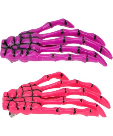 6 Pieces Gothic Skeleton Hands and Bone Hair Clips Fashion Punk Rock Devil Claw Hair Clips Women Girls Hair Accessories - Buy Online on GoSupps.com