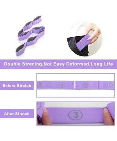 DEHUB Elastic Yoga Stretching Strap - Multi-Loop for Physical Therapy, Pilates, Yoga, Dance & Gymnastics - Purple - Buy Online on GoSupps.com