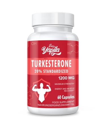 Turkesterone Supplement - 1200mg Ajuga Turkestanica Extract Standardized to 20% Turkesterone Max Strength for Bodybuilding 60 Vegan Capsules 60 Count (Pack of 1)