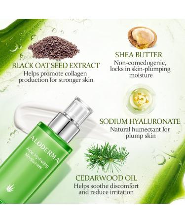 Aloderma 71% Organic Aloe Vera Hydrating Face Moisturizer for Soft and Nourished Skin - Light and Oil-Free Aloe Vera Moisturizer with Hyaluronic Acid for Soothing Hydration - Face Lotion 3.5oz - Buy Online on GoSupps.com