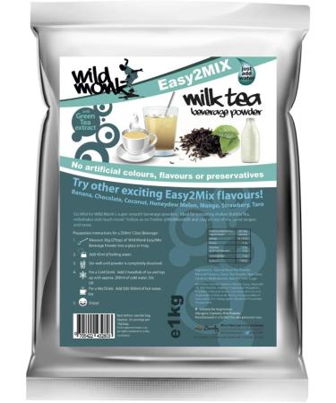 Wild Monk Milk Tea Beverage Powder- Servings Refreshing and Delicious 1kg / 33 for Iced Tea and Hot Tea. Easy to Mix No Artificial Flavors or Colors and 100% Vegan-Gluten-Free Halal Certified - Buy Online on GoSupps.com