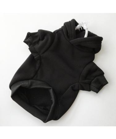 ZoonPark Small Dog Hoodie Fashion Soft Cotton Fleece Pet Security Hoodie Hooded Clothes Warm Autumn Winter Coat Puppy Hoodie T-Shirt Clothes Costume Apparel for Puppy Small Dogs Black - Buy Online on GoSupps.com