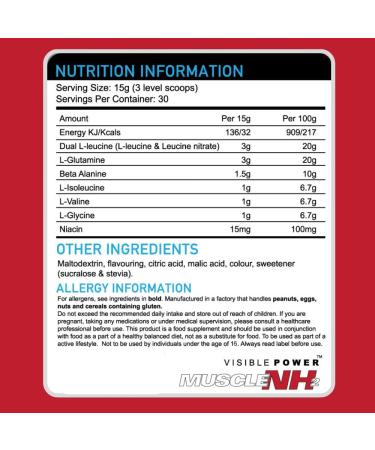 MUSCLENH2 Essential Amino Pro BCAA Powder - Grape Flavour 450g | Build Lean Muscle & Speed Up Recovery | 30 Servings - Buy Online on GoSupps.com