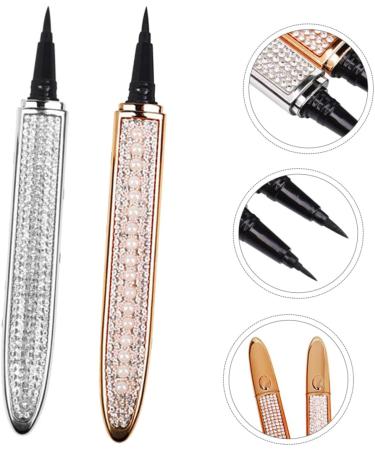 SKISUNO 2pcs Diamond Eyeliner Elf Eyeliner Rhinestone Eyeliner Waterproof Liquid Eyeliner Rose Gold Plated Assorted Color - Buy Online on GoSupps.com