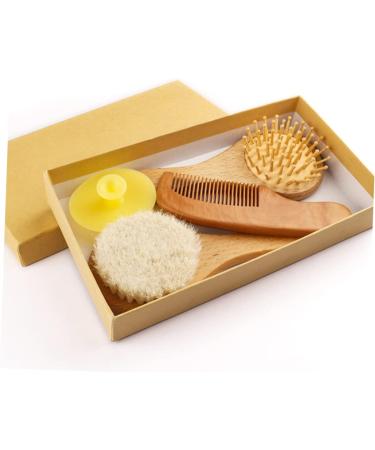 Toyvian Baby Hair Brush and Comb Set - Soft Wool Brushes for Newborns and Toddlers - Buy Online on GoSupps.com