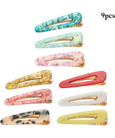 Vintage-Inspired Glittering 9-Piece Set Fashionable Cute Alligator-Duckbill Hairpins for Women Non-Slip Hair Barrettes Classic Ladies' Hair Accessories - Buy Online on GoSupps.com