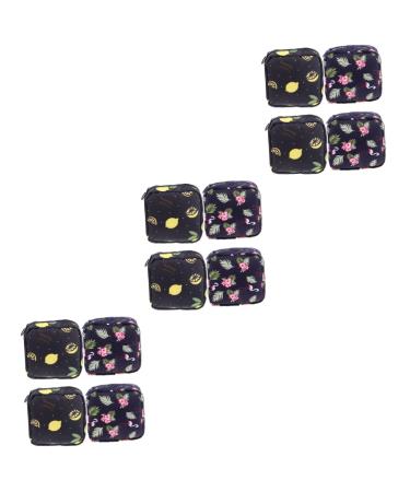 Gleavi 12 pieces of napkin storage pocket sailing towel money exchanges lemon money exchange mini-make-up bag Feminine menstrual bag for the first period napkin pocket with