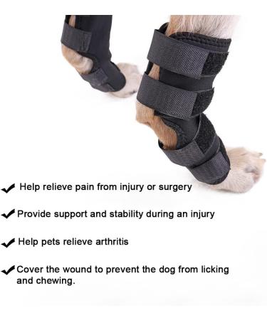 Dog Knee Brace 2 Pcs Canine Rear Hock Joint Brace Support Helps Relieve Injured Dislocated Patella Arthritis or Diseased Pet's Legs Dog Leg Braces for Back Leg|Black (XL) - Buy Online on GoSupps.com
