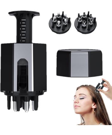 Ruwshuuk Scalp Oil Applicator | Portable Scalp Massage Device | Fluid Comb & Root Ridge Applicator for Home & Travel - Black Version - Buy Online on GoSupps.com