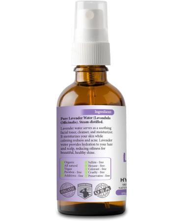 Organic Lavender Hydrosol 4oz - Alcohol-Free Facial Toner & Body Mist by Bella Terra Oils - Buy Online on GoSupps.com