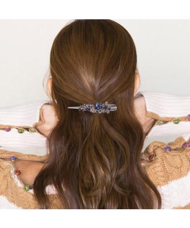 Mobestech Duckbill Clip Rhinestone Alligator Hair Clip Studded Hairpin Hair Clip Metal Bobby Pin Hair Barrette Headwear Hair Accessory for Women Girls Hair Styling (Blue) - Buy Online on GoSupps.com
