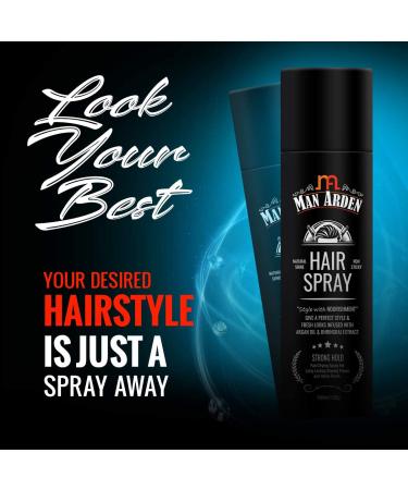 Man Arden Hair Spray - Strong Hold Styling with Nourishment - Argan Oil and Bhringraj 180ml - Buy Online on GoSupps.com