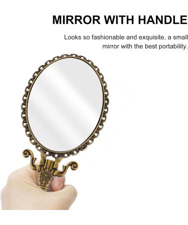 FOMIYES Vintage Handheld Travel Mirror - Folding Salon Barber Hairdressing Cosmetic Mirror for Pocket Purse - Perfect Birthday Gift - Buy Online on GoSupps.com
