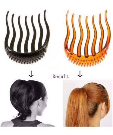 1PC Magic Hair Styling Insert Comb Bump It Up Volume Inserts For Donut Ponytail Fluffy Hair Comb Beauty Tool (Black) - Buy Online on GoSupps.com