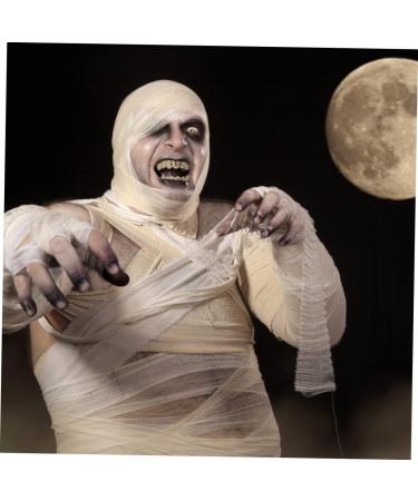 Amosfun Galvanized Halloween Vampire Gold Teeth Grills - Diamond & Copper Plated Zombie Rapper Braces - Unique 5x1cm Costume Accessory - Buy Online on GoSupps.com