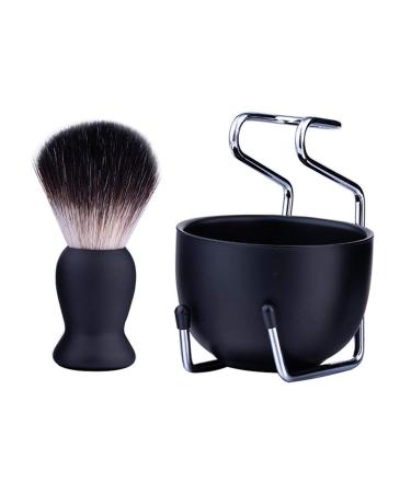 Faletony Men's 3 IN 1 Stainless Steel Shaving Set Bowl Badger Hair Shaving Brush Shaving Stand Shaving Soap Bowl Gift Set
