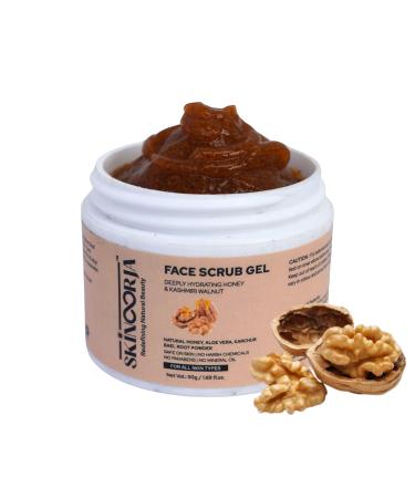 BEMT Face Scrub Gel with Honey & Kashmiri Walnut | Gentle Exfoliating & Nourishing Formula with Aloe Vera Karchur & Bael Root | No Parabens No Mineral Oil | Suitable for All Skin Types | 50g