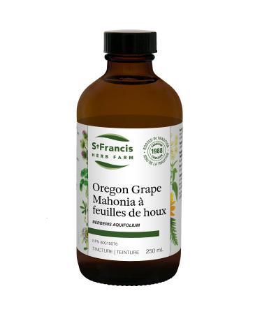 St Francis Herb Farm Oregon Grape Tincture | Used to Treat Skin Conditions like Psoriasis Acne and Eczema | Used to Treat Constipation | Organic | Made in Canada | Gluten Free | (250ml)