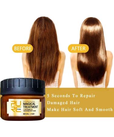 Glamza Pure Magical Hair Mask 60ml - Keratin & Argan 5 Seconds Treatment for Root Repair & Nourishing - Buy Online on GoSupps.com