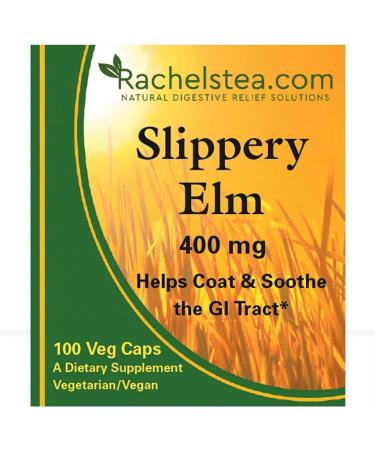 Rachel's Tea Slippery Elm Bark 400mg - 100 Capsules | Natural Digestive Support - Buy Online on GoSupps.com