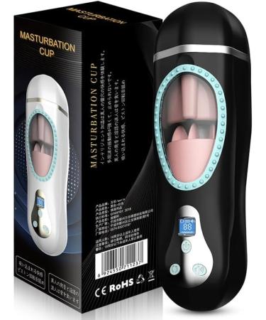 Men's telescopic heating rotating tongue licking vibrating airplane cup fun massage cup - Buy Online on GoSupps.com