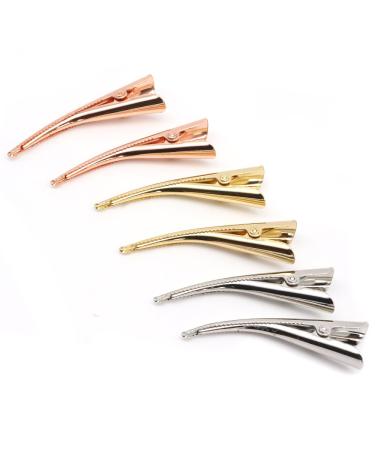 Dofash 6Pcs Small Metal Duck Billed Hair Clips - Women's Hair Accessories - Blonde+Silver+Rose Gold - Buy Online on GoSupps.com