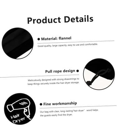 Mikinona 3 Pcs Hair Dryer Storage Bag Hair Straightener Bag Travel Hair Blow Bag Hair Dryer Bag Black Flannel - Buy Online on GoSupps.com