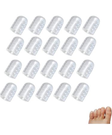 Silicone Anti-Friction Toe Protector Clear Silicone Toe Protectors Little Toe Protector Breathable Toe Protectors Cap Toe Caps for Corns Toe Protector for Foot Pain Relief (20Pcs)