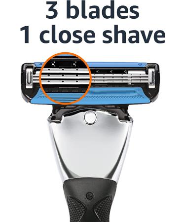 Amazon Basics 3-Blade MotionSphere Razor for Men with Dual Lubrication Handle - 21 Piece Set - Buy Online on GoSupps.com