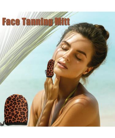 Self Tanning Mitt Applicator Kit | GRINEER 3-Piece Set Tanning Mitt Mini Face Mitt & Back Lotion Applicator (Leopard) for Flawless Sunless Glow - Buy Online on GoSupps.com