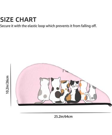 Hair Towel Wrap - Quick Drying Hair Turban with Button | Cute Cats Design - Perfect for Fast Hair Drying - Buy Online on GoSupps.com