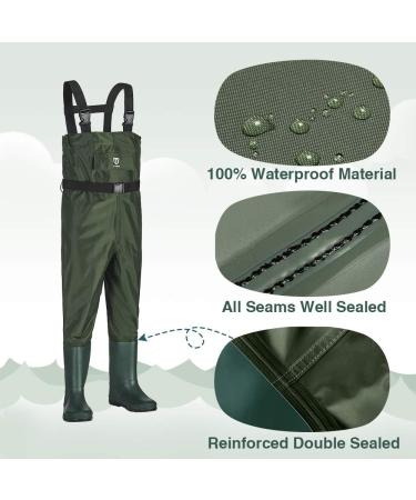 TIDEWE Kids Waterproof Chest Waders with Boot Hanger - Green 6/7 Little Kid - Buy Online on GoSupps.com