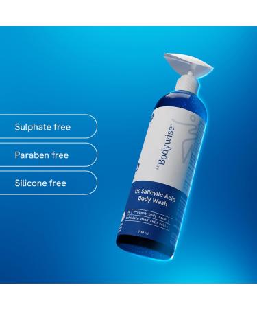 Be Bodywise 1% Salicylic Acid Body Wash 700ml | Prevents Body Acne Bumpy skin Exfoliates & Deep cleanses | Paraben & SLS free | Suitable for all skin types | Body Shower Gel - Buy Online on GoSupps.com
