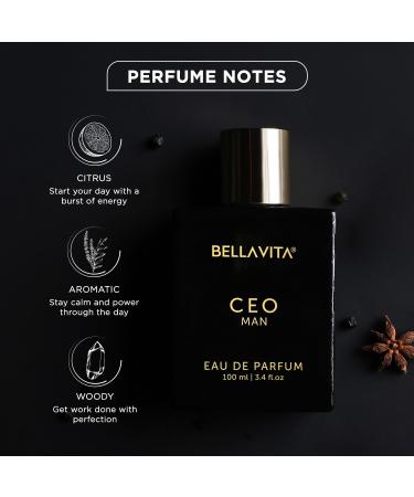 B.ella Vit.a Luxury CEO Man Eau De Parfum Perfume with Lemon Lavender Tonka Mandarin & Vetiver|Premium Long Lasting Woody Fragrance for Men 100 ML - Buy Online on GoSupps.com