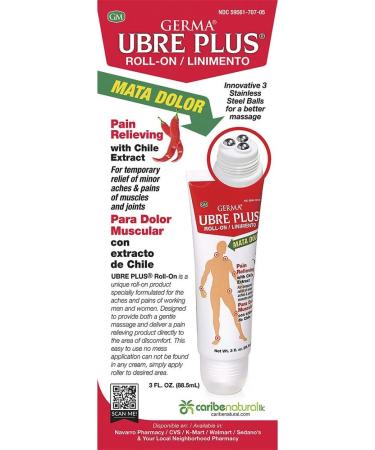 Germa Udder Plus Roll-On - Natural Pain Relief for Sprains Bursitis Tendinitis & Arthritis - 3oz Bottle | International Shipping Available - Buy Online on GoSupps.com