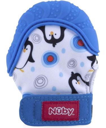 Nuby Soothing Teething Mitten 2 Pack with Hygienic Travel Bag - Blue - Buy Online on GoSupps.com