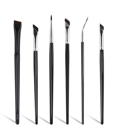 Eyeliner Brushes Fine Point 6 Pieces Eyeliner Brushes Precision Brow Brush Concealer Brush Makeup Brush Professional Fine Slanted Angled & Ultra Flat Thin Eyeliber Brush for Beauty Cosmetic Tool