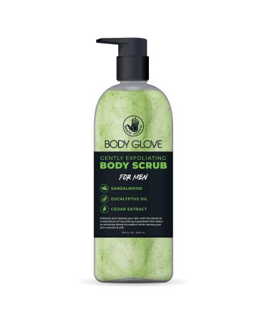 Body Glove Exfoliating Body Scrub Mens Body Wash  Shower Gel for All Skin Types   33.8 Fl OZ Body Wash for Men Body Exfoliating Scrub Sandalwood & Eucalyptus