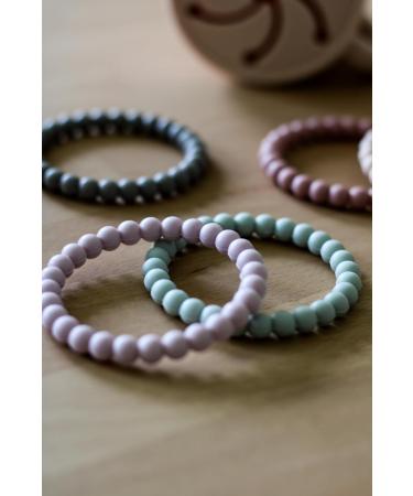 ohlivia Janne Teething Ring Set of 3 - Dusty Ros Mystic Lilac & Cosmic Latte | Safe Stylish Teething Solution for Girls - International Shipping Available - Buy Online on GoSupps.com