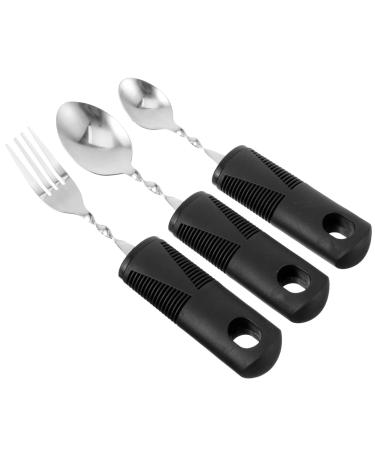 Elderly Tableware Handicapped Fork Spoon Angled Grip Spoon Disability People Elderly Aid Utensils Scoop Cutlery Feed Stainless