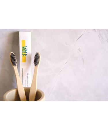 Soft Bamboo Toothbrush Set - Charcoal Infused Bristles | Eco-Friendly Pack of 2 - International Shipping Available - Buy Online on GoSupps.com