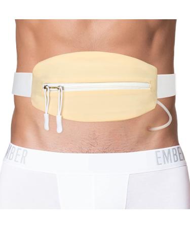 Peritoneal Dialysis Belt PD Catheter Transfer Set Holder Large Pocket G-Tube Abdominal Peg Feeding Tube Belts Supplies for Adults Women Men Beige