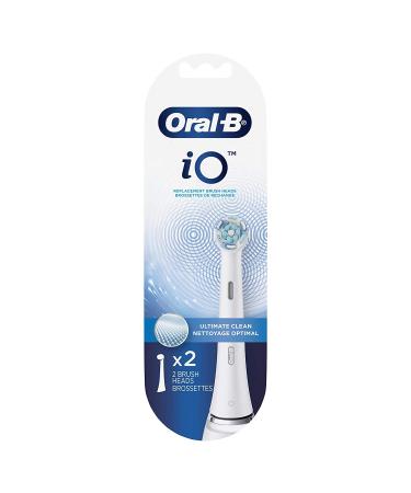 Oral-B iO Ultimate Clean Replacement Brush Heads, White, 2 Count Ultimate Clean Refills (2ct) White - Buy Online on GoSupps.com