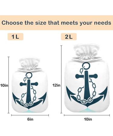 Naanle 2L Transparent Hot Water Bottle with Chain - Large Sea Anchor Design for Pain Relief & Heat Therapy | Ideal for Bed & Foot Comfort - Buy Online on GoSupps.com