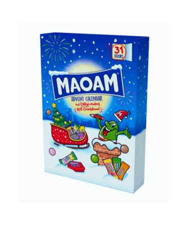 Maoam Fruit & Cola Chewy Sweets Advent Calendar - 31 Door Treat till New Year's Day with Sour Stripes Stripes Pinballs Bloxx - A Holiday Season Joy for Kids & Family - 257g