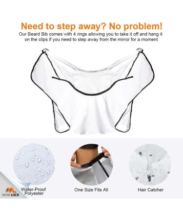 Beard Shaving Catcher Bib The Smart Way to Shave Beard Trimming Apron & Shaving Cape Perfect Grooming Gift or Men's Birthday Gift Includes Shaping Comb Storage box & E-Book - by Mobi Lock Apron + Kit - Buy Online on GoSupps.com
